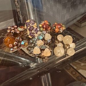 5 Pairs of Vintage Clip on Earrings